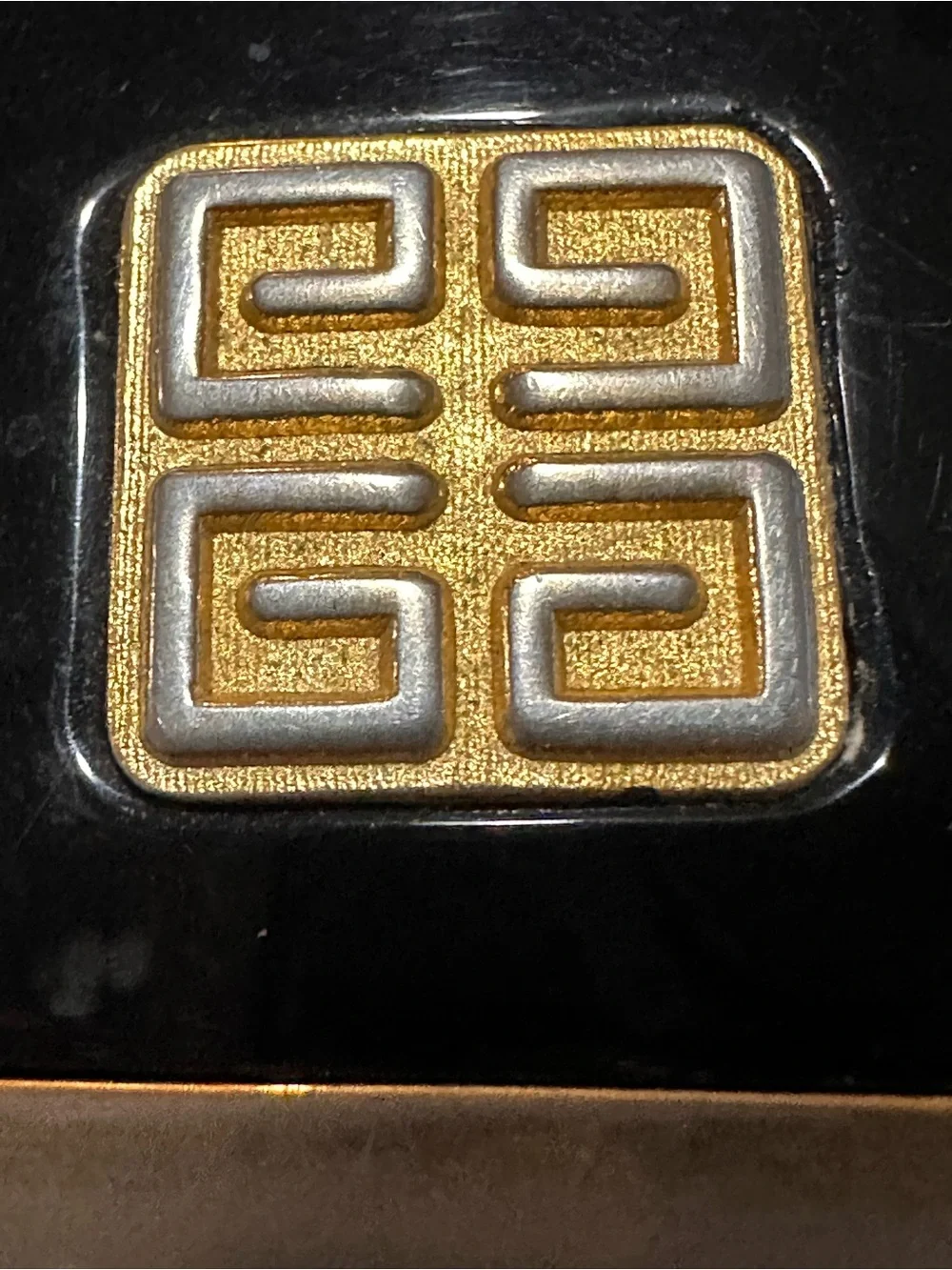 Givenchy 4G Logo Belt Buckle - Gold & Black Enamel Hardware